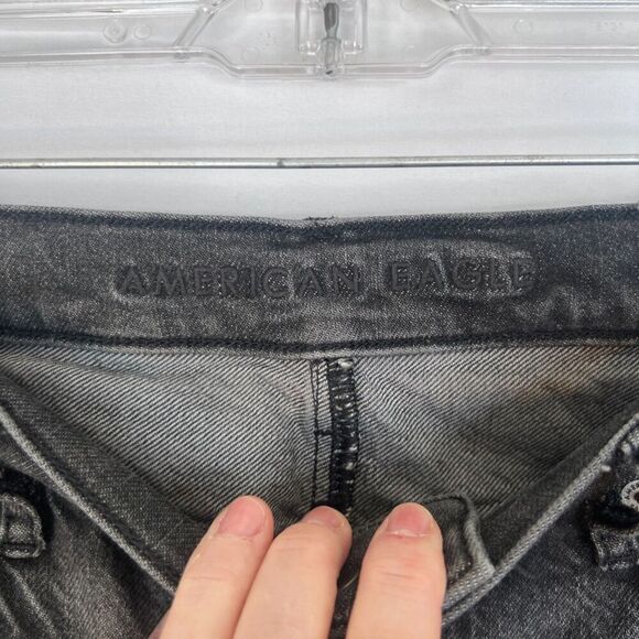 American Eagle Dark Gray Straight Leg Denim Jeans Size 10 - Picture 7 of 10